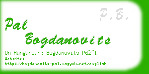 pal bogdanovits business card